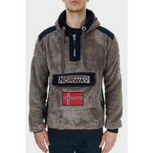 Norway Geographical Kapüşonlu Yarım Fermuarlı Outdoor Polar Sweat Erkek Sweat Gymclasssherco