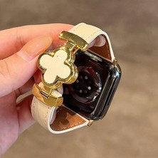 Alstrap Apple Watch 12-11-10 42MM 9-8-7 41MM 6 -5-4- Se 40MM  38MM Uyumlu Premium Yonca ve Deri Detaylı Kordon