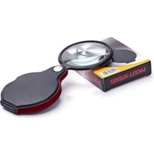 5x 60MM Cam Optik Lens Katlabilir Deri Kaplamalı Cep Büyüteç XX1051