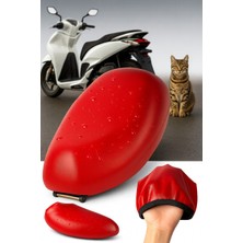 Vi Caro Kırmızı Honda Activa 125 Delux 2024  Uyumlu Deri Sele Kılıfı Örtüsü Brandası- Su GEÇIRMEZ66435525