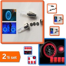 Hereveoyuncak 2 Adet Işıklı Sibop Kapağı + 4 Adet Fosforlu Sibop Kapağı Kırmızı - 2li Set S2A8B2