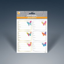 Artikel ETK-002 Kelebekler Okul Etiketi 12'li