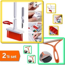 Hereveoyuncak Çok Amaçlı Kırmızı Hassas Fırça Başlıklı + Kedi Köpek Tüy Toplayıcı Çift Taraflı - 2li Set G2A4W5