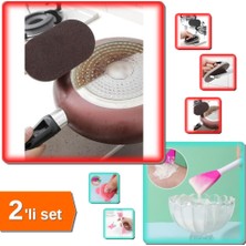 Hereveoyuncak Saplı Bulaşık Süngeri + Silikon Yüz Temizleme Fırçası ve Maske Uygulama Spatulası - 2li Set W0L4Q0