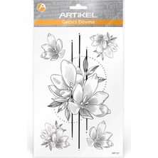 Artikel Geçici Dövme - Çiçek -2 Siyah Renkli Vücut Dövmesi 5 Parça Tasarım