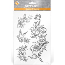 Artikel Çiçek ve Kuş Geçici Dövme