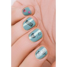 Artikel Renkli Kalpler Tırnak Dövmesi, Tırnak Tattoo, Nail Art, Tırnak Sticker