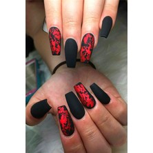 Artikel Kırmızı Renk Transfer Tırnak Dövmesi, Tırnak Sticker, Nail Tattoo, Nail Art