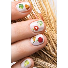 Artikel Renkli Elmalar Tırnak Dövmesi, Tırnak Tattoo, Nail Art, Tırnak Sticker