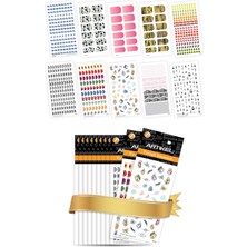 Artikel 10'lu Tırnak Dövmesi Seti -2, Tırnak Sticker Seti, Nail Art, Tattoo ART-580