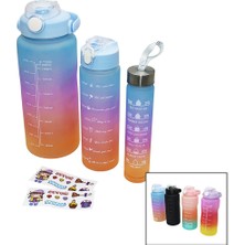 3 Boy Yavrulu Pipetli Renkli Suluk Matara (4940)