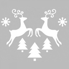 Artikel Geyik Yılbaşı Desen Stencil Tasarımı 30 x 30 cm