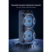 Kensa Bluetooth LED Işıklı Taşınabilir Hoparlör – Çift 3” Subwoofer, 20W Güçlü Bass, Fm/usb/tf/aux