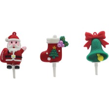 Empressco Renkli Silikon Yılbaşı Pasta Süs Seti, 3'lü, Şık ve Eğlenceli Doğum Günü Dekoru