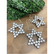 Empressco El Yapımı Ahşap Yıldız 3'lü Yılbaşı Süsü, Çam Ağacı Dekoru, 30G