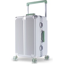 Zeplin Boxy Pc Policarbon Orta Boy Valiz Beyaz-Yeşil