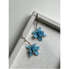 H&S Aksesuar Tasarım Yeni Salantılı Yapraklı Çiçek Küpe