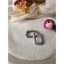 H&S Aksesuar Çelik Taşlı Dikdörtgen Lock Küpe