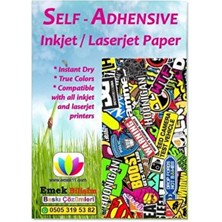  100 adet a4 mürekkepli ve laser yazıcı ıçin yapışkanlı sticker kağıdı