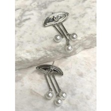 H&S Aksesuar Sallantılı Göz Model  Inci Detaylı Küpe