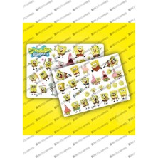 One Little Happiness Sponge Bob Sünger Bob Sticker Etiket 2 Sayfa Adet Etiket