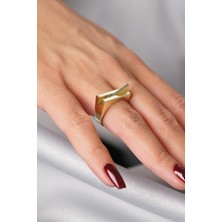 Fiyonk Kuyumculuk 14 Ayar Altın Simetrik Tasarım Yüzük