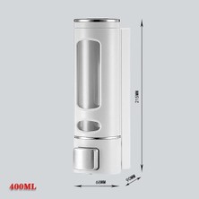 Vadi 400 ml Duvara Monte Manuel Sabunluk Banyo , Mutfak El Sıvı Şampuan Duş Jeli 1 Adet Beyaz H-52