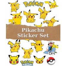 One Little Happiness Pikachu Pokemon Ajanda, Telefon, Scrapbook Defter, Laptop Sticker 19 Adet