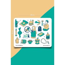 One Little Happiness Hijab Girl Ramazan Temalı Sticker Seti | Bullet Journal Sticker | Defter | Çıkartma | Scrapbook