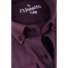 Varetta Erkek Deniz Kestanesi Rengi Kışlık Gömlek - Cepli Geniş Kesim Yaka Düğmeli Flanel Model