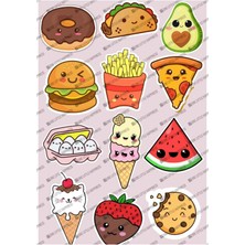 One Little Happiness Kawaii Food Temalı Sevimli Yiyecekler Ajanda Bullet Journal Telefon Laptop Sticker