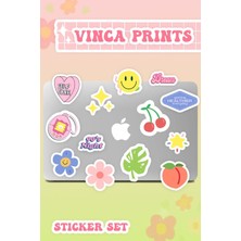 One Little Happiness Laptop Sticker Seti 13 Adet Sticker Macbook Notebook Tablet Telefon Ajanda Defter Sticker Seti