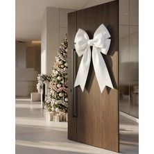 Maison Avf Büyük Dekoratif Eva Beyaz Fiyonk – 100 cm | Yılbaşı Ağacı, Kapı Süsü, Etkinlik ve Mağaza Dekoru