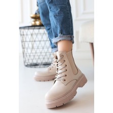 Shoegar Daum Bej Cilt Bağcıklı Bot