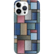 Senada iPhone 15 Pro Max Kılıf Desenli Baskılı Tpu Rubber Kapak Jean Pattern