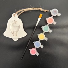 Empressco Boyanabilir Yılbaşı Ağacı Süsü Geyikli Çan Set, Beyaz, Eğlenceli ve Şık Dekorasyon Parçası