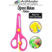 ArtMaster Öğrenci Makası Pembe 1 Adet Plastik Küt Uç Yaylı Korumalı Çocuk Makası Ana Sınıfı Okul Makası Okul Öncesi Kreş