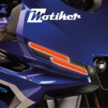 Motiker Yamaha YZF-R25 Far Sticker Far Folyo Renkli Turuncu