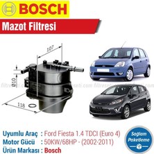 Gözpar Oto Ford Fiesta 1.4 Tdcı Euro 4 Bosch Mazot Filtresi 2002-2011