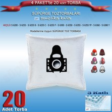 Arçelik 20 Adet Uyumlu Süpürge Toz Torbası, Farklı Modeller Için Uygun, Beyaz Renkli.
