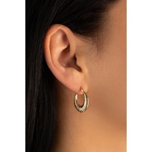 Yavuz Kuyumculuk Altın Deniz Kabuğu Damla Halka Küpe Orta