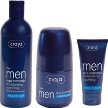 ziaja Erkekler Için 3'lü Avantajlı Bakım Seti -  Duş Jeli 300ML + Nemlendirici Yüz Kremi 50ML + Terleme Önleyici Roll On 60ML