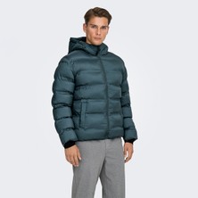 Only & Sons Only&Sons Union Seamless Life Puffer Erkek Yeşil Kapüşonlu Mont