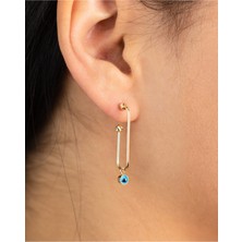 Yavuz Kuyumculuk Yarı Ataş Nazar Boncuklu Küpe