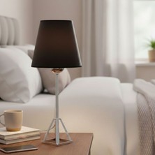 Uretti - Ahmet 9651 3061 Zümrüt Luna Noir Metal Ayaklı Siyah Abajurlu Masa Lambası