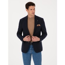 Cacharel Erkek Lacivert Slim Fit Yün Karışımlı Spor Ceket 50270156-VR033