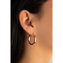 Yavuz Kuyumculuk Altın Düz Kalın Halka Küpe