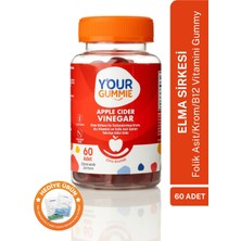 Elma Sirkeli, Folik Asit, Krom, B12 Çiğnenebilir Jel Vitamin - Apple Cider Vinegar Gummies