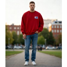Hena Basketbol Tutkunlarına Özel Nba Sweatshirt Oversize Kırmızı