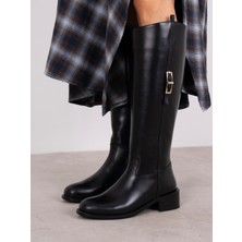 Ece'nin Butiği Zirya Siyah Hakiki Deri Kadın Çizme